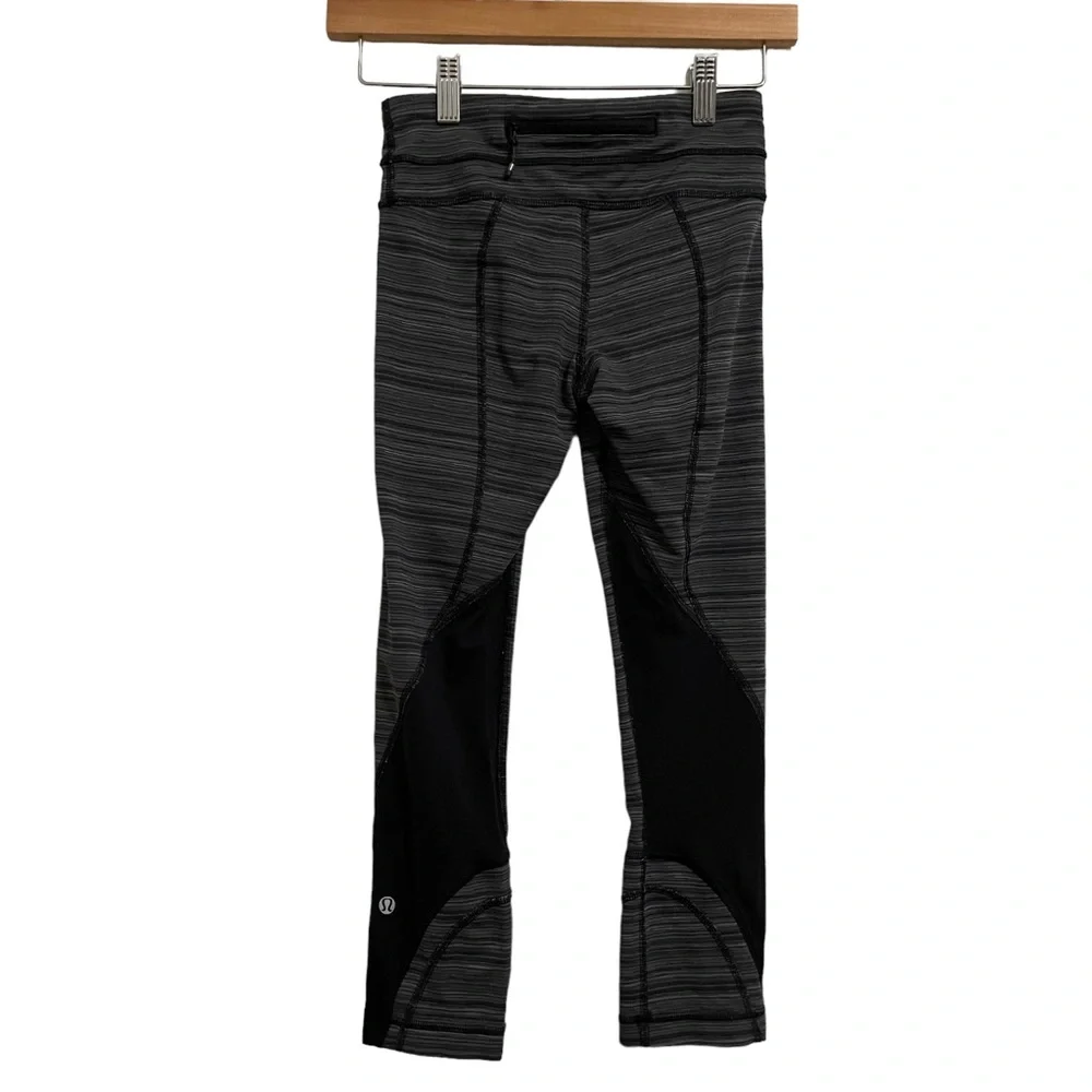 Lululemon Run Inspire Crop II Cyber Stripe Gray 2